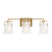 Myhouse Lighting Visual Comfort Studio - DJV1033SBCKG - Three Light Vanity - Crofton - Satin Brass