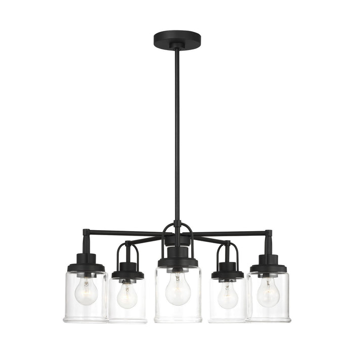 Myhouse Lighting Visual Comfort Studio - GLC1175MBK - Five Light Chandelier - Anders - Midnight Black