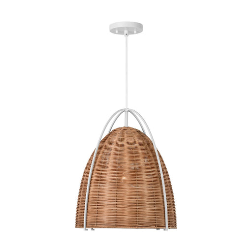 Myhouse Lighting Visual Comfort Studio - GLP1071MWT-BRTN - One Light Pendant - Norman - Chalk Wicker