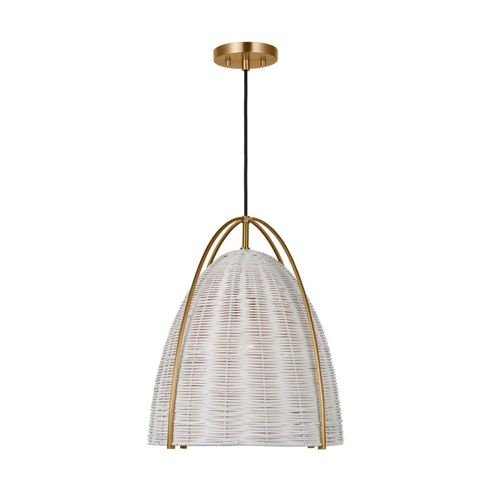 Myhouse Lighting Visual Comfort Studio - GLP1071SB-CLW - One Light Pendant - Norman - Chalk Wicker
