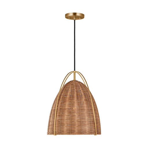 Myhouse Lighting Visual Comfort Studio - GLP1081BBS-BRTN - One Light Pendant - Norman - Blonde Rattan