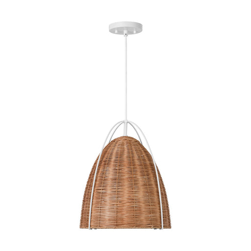 Myhouse Lighting Visual Comfort Studio - GLP1081MWT-BRTN - One Light Pendant - Norman - Blonde Rattan