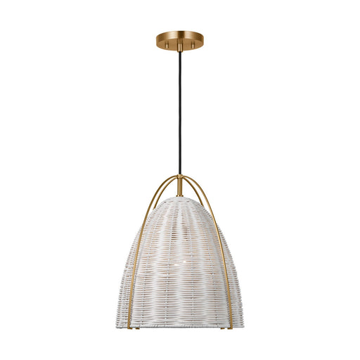 Myhouse Lighting Visual Comfort Studio - GLP1081SB-CLW - One Light Pendant - Norman - Chalk Wicker