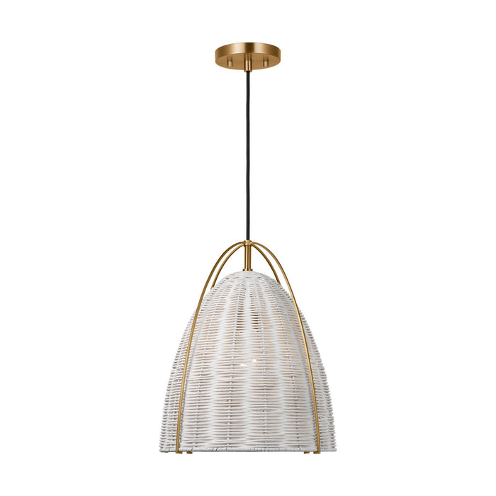 Myhouse Lighting Visual Comfort Studio - GLP1081SB-CLW - One Light Pendant - Norman - Chalk Wicker