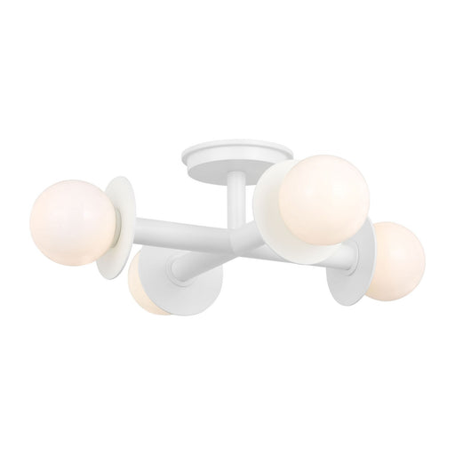 Myhouse Lighting Visual Comfort Studio - KF1034MWT - Four Light Semi-Flush Mount - Nodes - Matte White