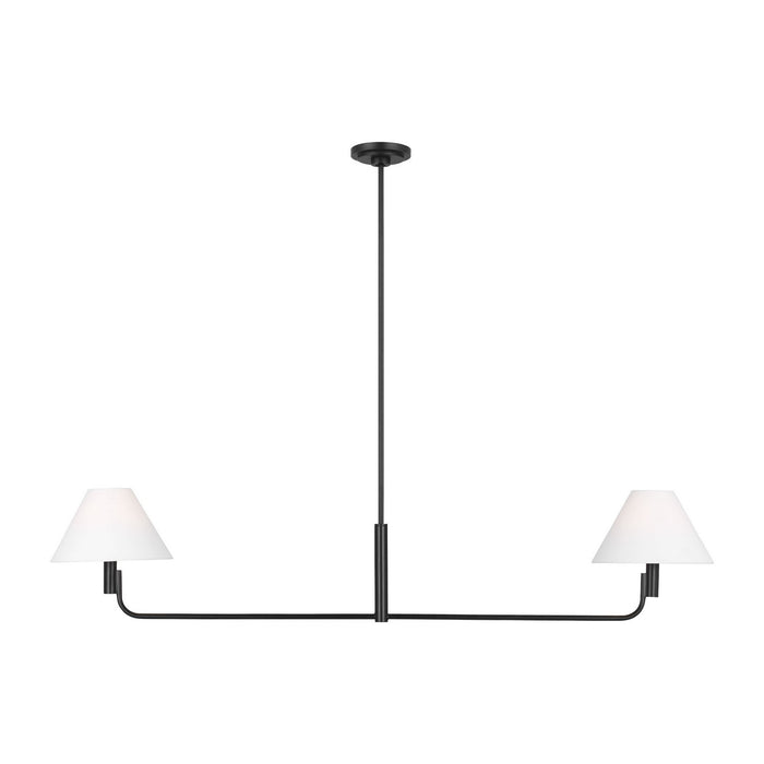 Myhouse Lighting Visual Comfort Studio - SLC1022AI - Two Light Linear Chandelier - Colfax - Aged Iron