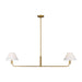 Myhouse Lighting Visual Comfort Studio - SLC1022BBS - Two Light Linear Chandelier - Colfax - Burnished Brass