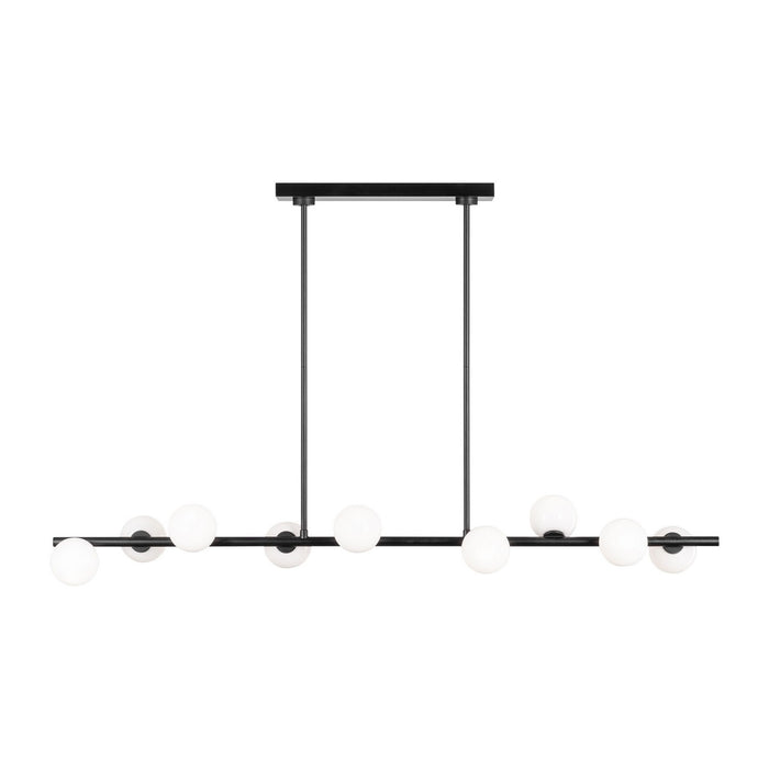 Myhouse Lighting Visual Comfort Studio - SLC1059AI - Nine Light Linear Chandelier - Altair - Aged Iron