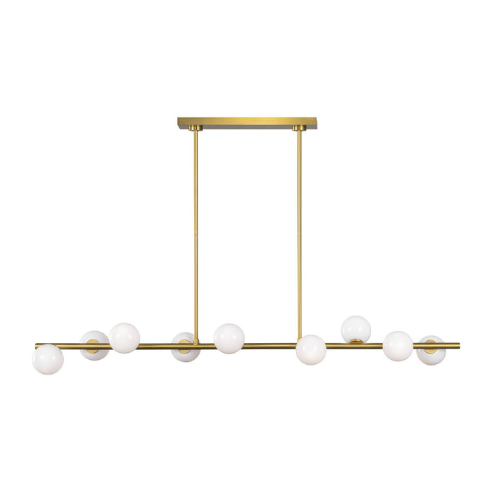 Myhouse Lighting Visual Comfort Studio - SLC1059BBS - Nine Light Linear Chandelier - Altair - Burnished Brass