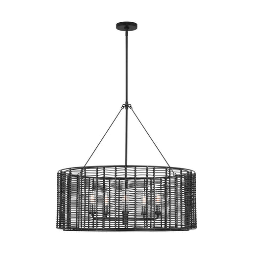 Myhouse Lighting Visual Comfort Studio - TFC1155MBK - Five Light Chandelier - Winslow - Midnight Black