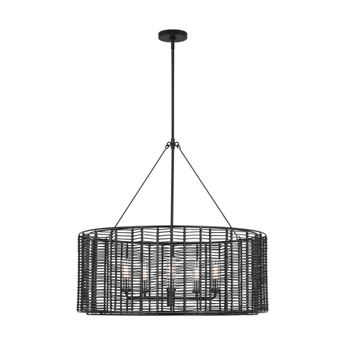 Myhouse Lighting Visual Comfort Studio - TFC1155MBK - Five Light Chandelier - Winslow - Midnight Black