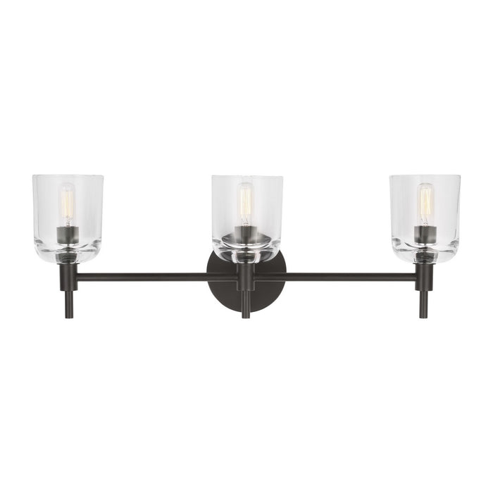 Myhouse Lighting Visual Comfort Studio - TFV1003AI - Three Light Vanity - Hartley - Aged Iron