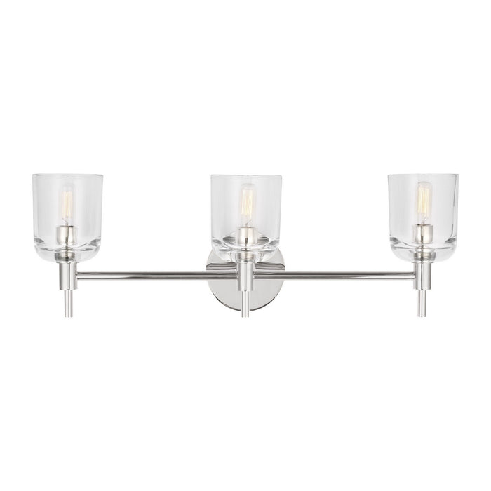 Myhouse Lighting Visual Comfort Studio - TFV1003PN - Three Light Vanity - Hartley - Polished Nickel