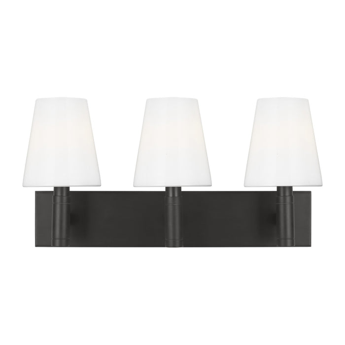 Myhouse Lighting Visual Comfort Studio - TV1033AI - Three Light Vanity - Beckham Classic - Aged Iron