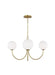 Myhouse Lighting Visual Comfort Studio - KSC1133BBS - Three Light Chandelier - Noemie - Burnished Brass