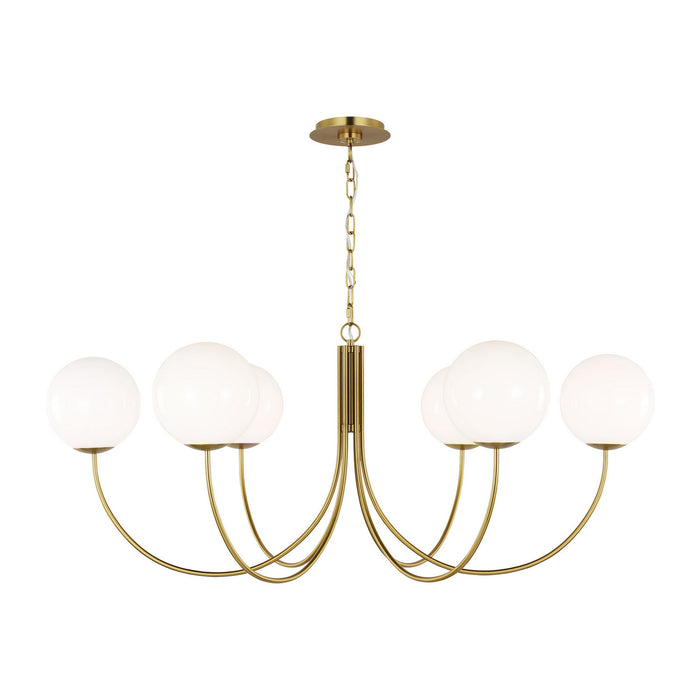 Myhouse Lighting Visual Comfort Studio - KSC1146BBS - Six Light Chandelier - Noemie - Burnished Brass