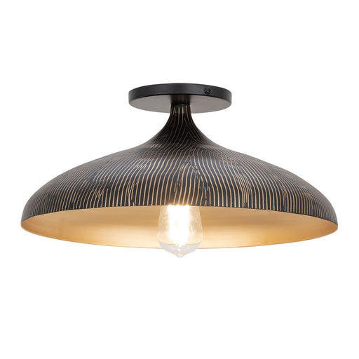 Myhouse Lighting Maxim - 10910BKGLD - One Light Flush Mount - Fleur - Black / Gold