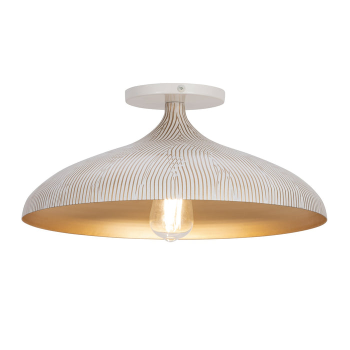 Myhouse Lighting Maxim - 10910WTGLD - One Light Flush Mount - Fleur - White/Gold