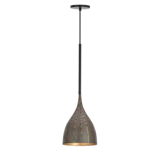 Myhouse Lighting Maxim - 10911BKGLD - One Light Mini Pendant - Fleur - Black / Gold