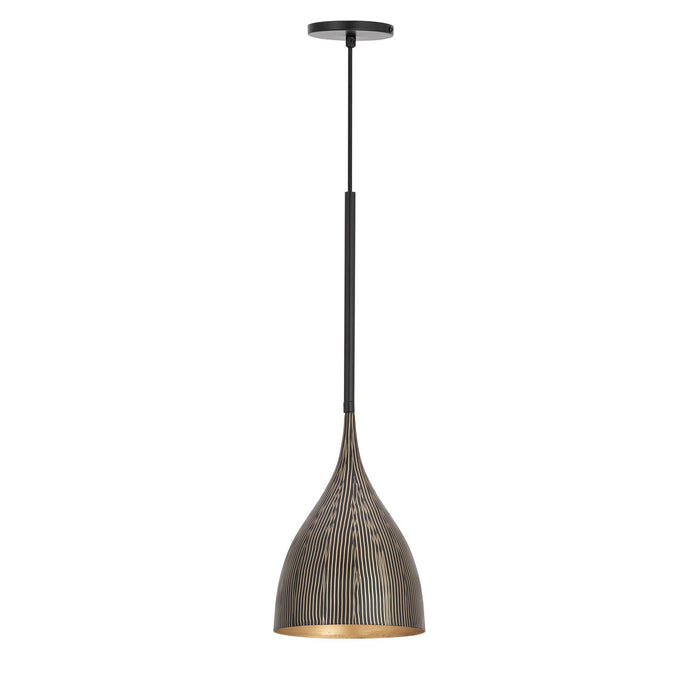 Myhouse Lighting Maxim - 10911BKGLD - One Light Mini Pendant - Fleur - Black / Gold