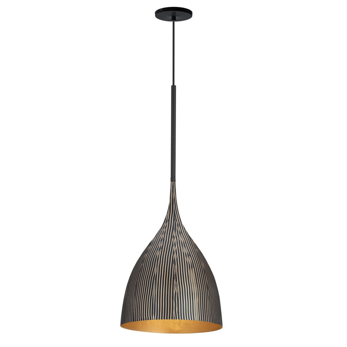 Myhouse Lighting Maxim - 10912BKGLD - One Light Pendant - Fleur - Black / Gold