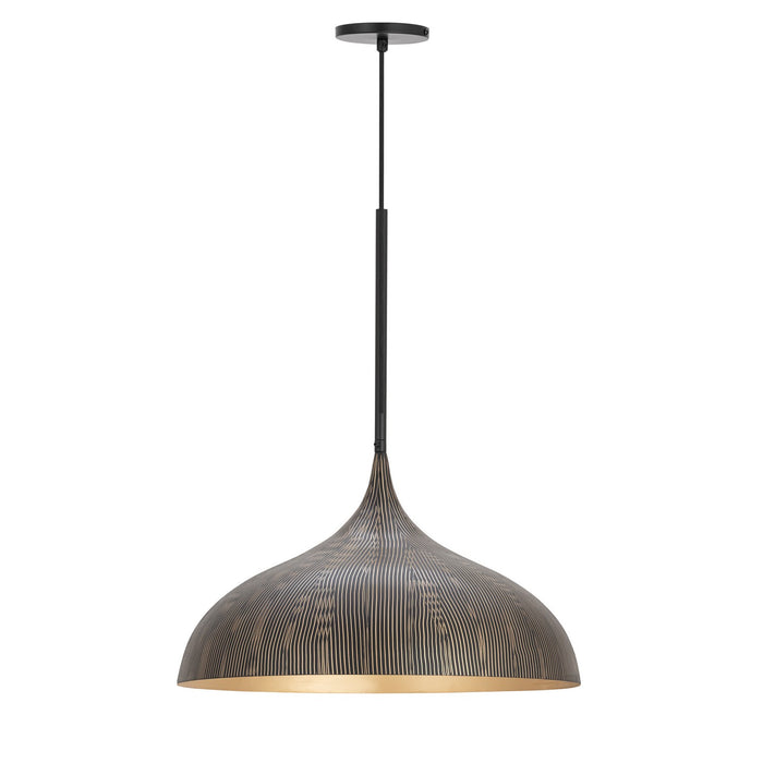 Myhouse Lighting Maxim - 10914BKGLD - One Light Pendant - Fleur - Black / Gold