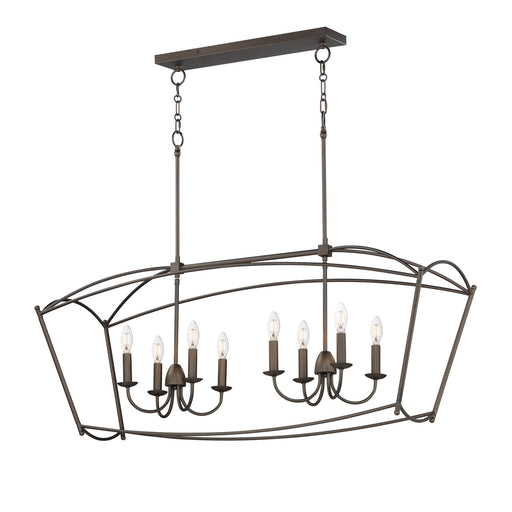 Myhouse Lighting Maxim - 12169CHB - Eight Light Linear Pendant - Plumette - Chestnut Bronze