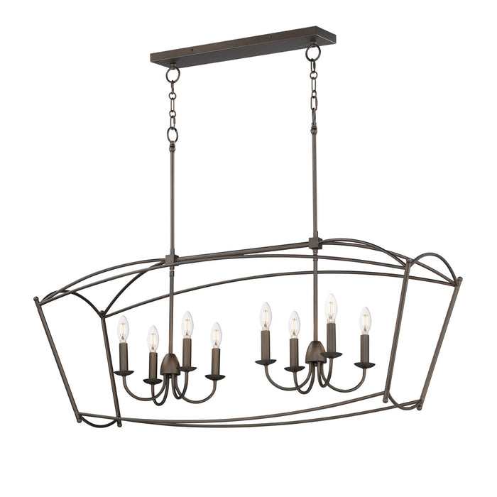 Myhouse Lighting Maxim - 12169CHB - Eight Light Linear Pendant - Plumette - Chestnut Bronze