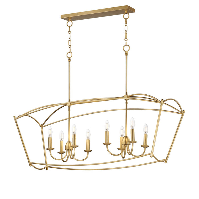 Myhouse Lighting Maxim - 12169GL - Eight Light Linear Pendant - Plumette - Gold Leaf