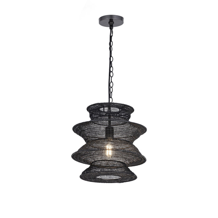 Myhouse Lighting Maxim - 14930BK - One Light Pendant - Krabi - Black