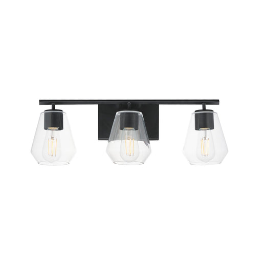 Myhouse Lighting Maxim - 21333CLBK - Three Light Bath Vanity - Geode - Black