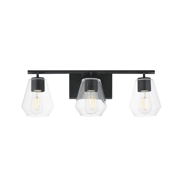Myhouse Lighting Maxim - 21333CLBK - Three Light Bath Vanity - Geode - Black