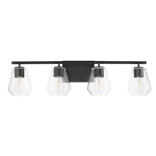 Myhouse Lighting Maxim - 21334CLBK - Four Light Bath Vanity - Geode - Black