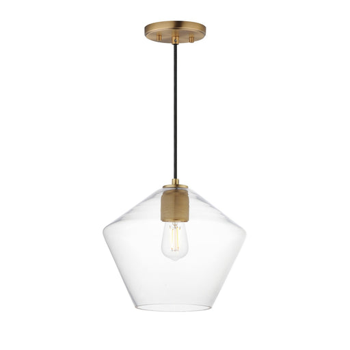 Myhouse Lighting Maxim - 21337CLNAB - One Light Pendant - Geode - Natural Aged Brass