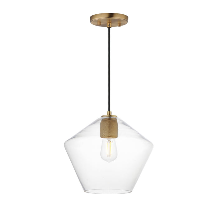 Myhouse Lighting Maxim - 21337CLNAB - One Light Pendant - Geode - Natural Aged Brass