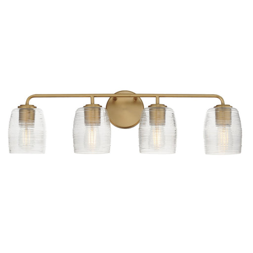 Myhouse Lighting Maxim - 21414CRNAB - Four Light Bath Vanity - Honey - Natural Aged Brass