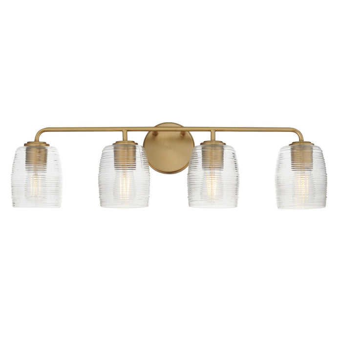 Myhouse Lighting Maxim - 21414CRNAB - Four Light Bath Vanity - Honey - Natural Aged Brass