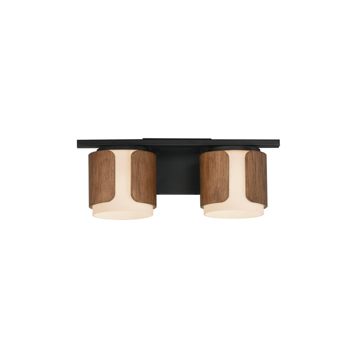 Myhouse Lighting Maxim - 21712SWWNBK - Two Light Bath Vanity - Draughtsman - Walnut / Black
