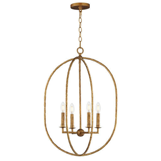 Myhouse Lighting Maxim - 21843EG - Four Light Pendant - Martel - Etruscan Gold