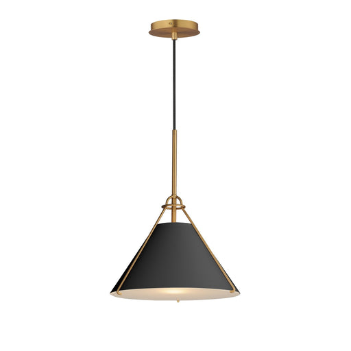 Myhouse Lighting Maxim - 25229BKNAB - One Light Pendant - Lucas - Black / Natural Aged Brass