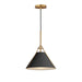 Myhouse Lighting Maxim - 25229BKNAB - One Light Pendant - Lucas - Black / Natural Aged Brass