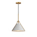 Myhouse Lighting Maxim - 25229LFGNAB - One Light Pendant - Lucas - Light French Gray / Natural Aged Brass
