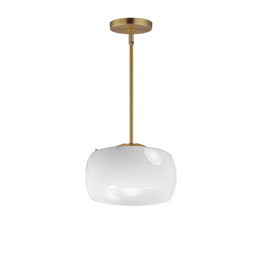 Myhouse Lighting Maxim - 26141WTNAB - One Light Pendant - Glazed - White/Natural Aged Brass