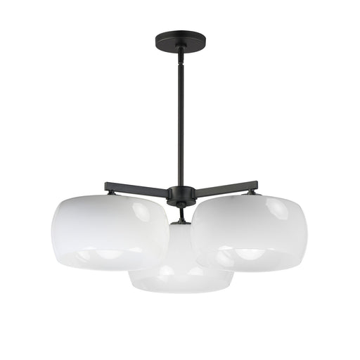 Myhouse Lighting Maxim - 26143WTBK - Three Light Chandelier - Glazed - White / Black