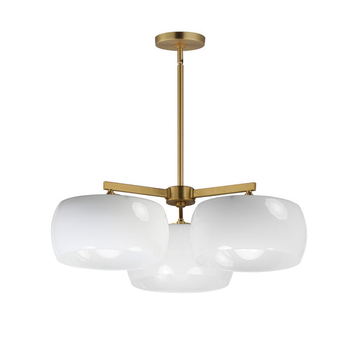 Myhouse Lighting Maxim - 26143WTNAB - Three Light Chandelier - Glazed - White/Natural Aged Brass