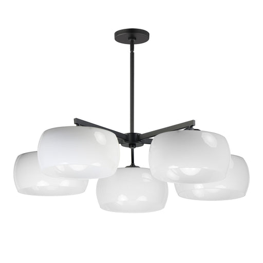 Myhouse Lighting Maxim - 26145WTBK - Five Light Chandelier - Glazed - White / Black