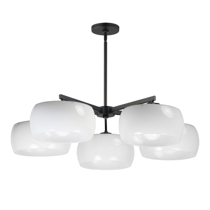 Myhouse Lighting Maxim - 26145WTBK - Five Light Chandelier - Glazed - White / Black