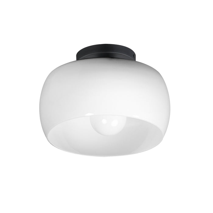 Myhouse Lighting Maxim - 26149WTBK - One Light Flush Mount - Glazed - White / Black