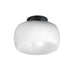 Myhouse Lighting Maxim - 26149WTBK - One Light Flush Mount - Glazed - White / Black