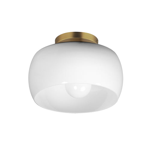 Myhouse Lighting Maxim - 26149WTNAB - One Light Flush Mount - Glazed - White/Natural Aged Brass